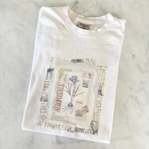 Vintage 90s Aeropostale Purple Crocus Botanical Floral Cottagecore T Shirt / M L